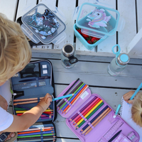 Single section pencil case with content, Unicorn