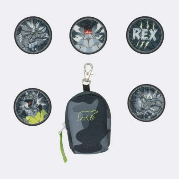 Mini backpack with buttons, Camo Rex