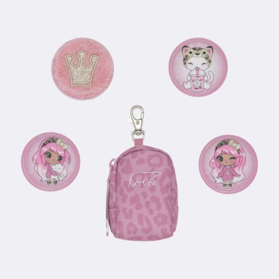 Mini backpack with buttons, Furry