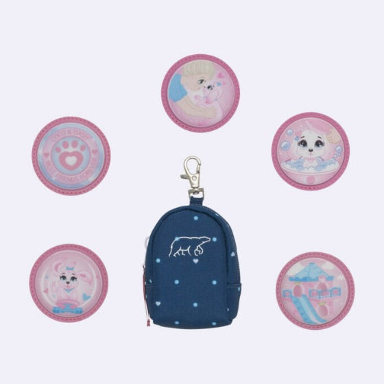 Mini backpack with buttons, Pet Friends Blue