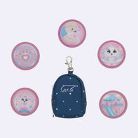 Mini backpack with buttons, Pet Friends Blue
