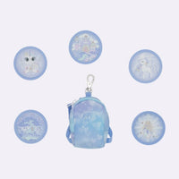 Mini backpack with buttons, Unicorn Princess Ice Blue