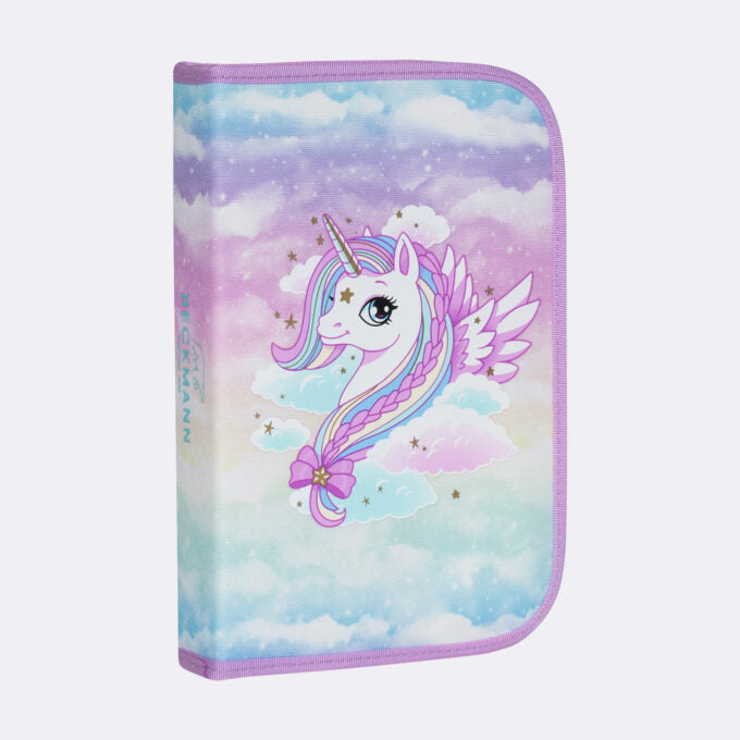 Single section pencil case with content, Unicorn