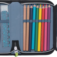 Single section pencil case with content, Camo Rex