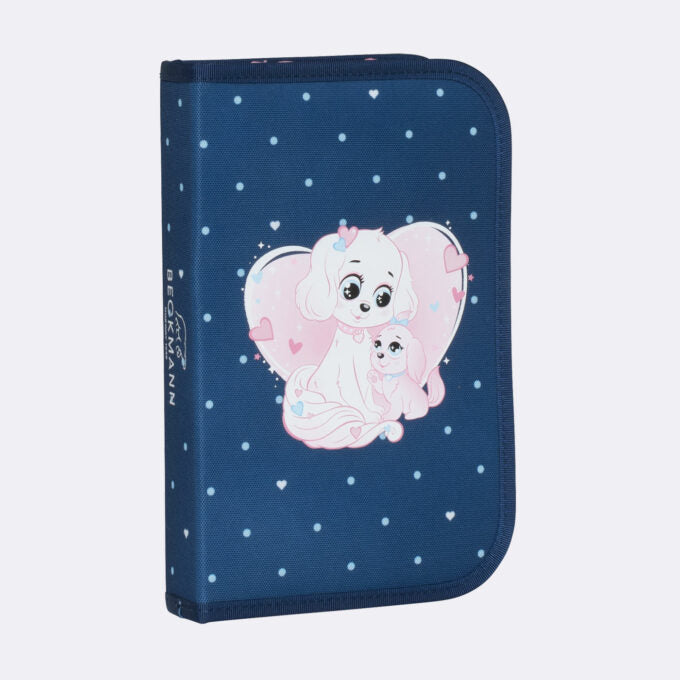 Single section pencil case with content, Pet Friends Blue