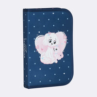 Single section pencil case with content, Pet Friends Blue