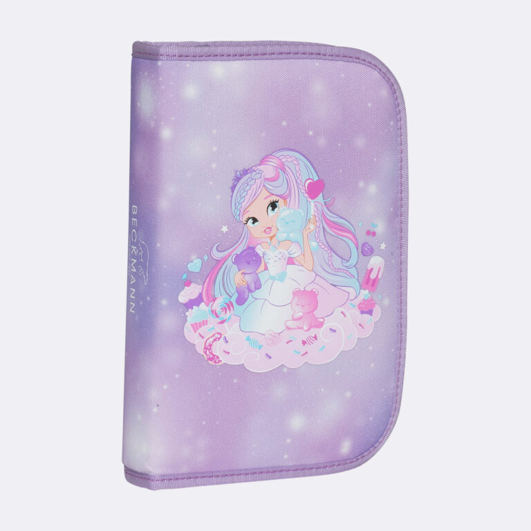 Single section pencil case with content, Candy