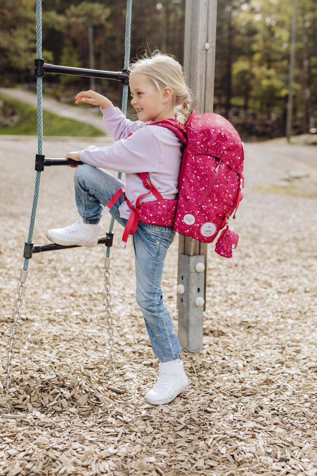 Mini backpack with buttons, Forest Deer