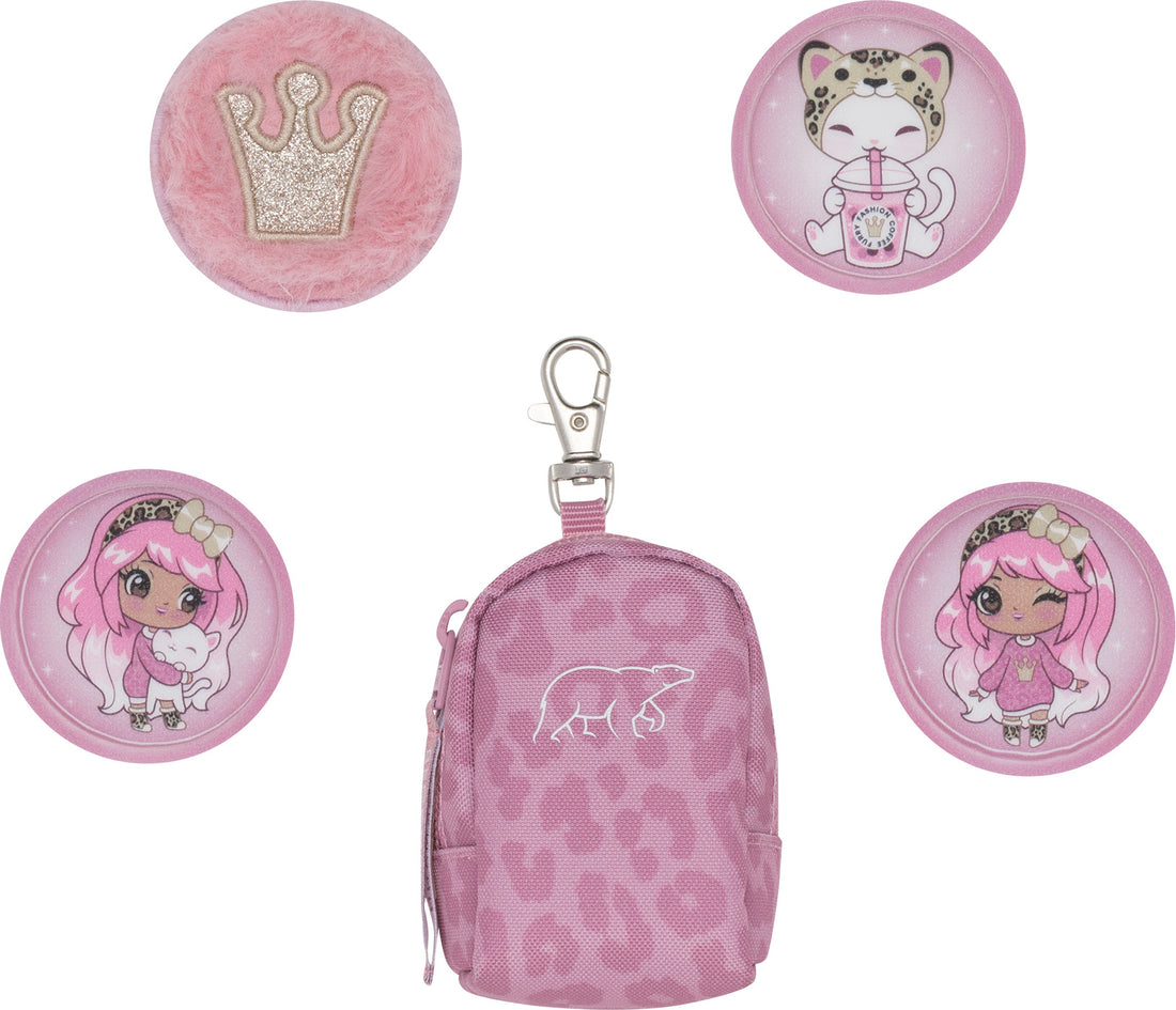 Mini backpack with buttons, Furry