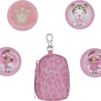 Mini backpack with buttons, Furry