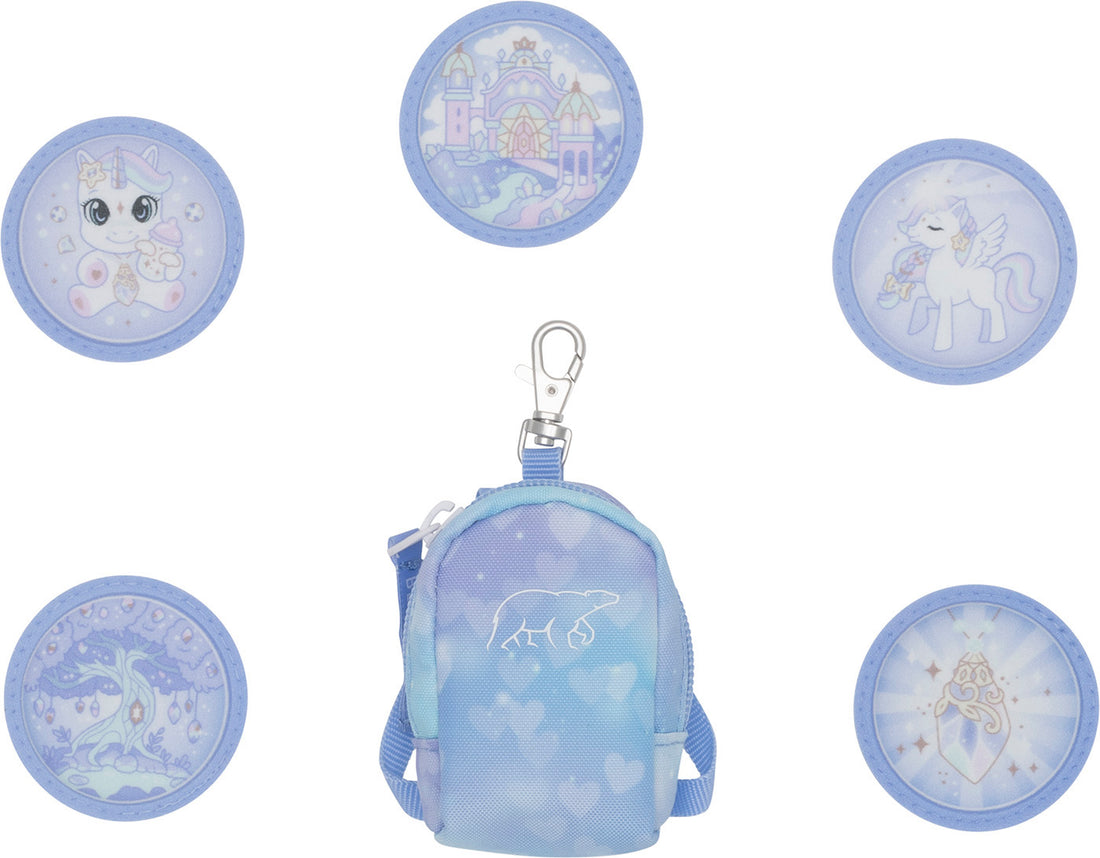 Mini backpack with buttons, Unicorn Princess Ice Blue