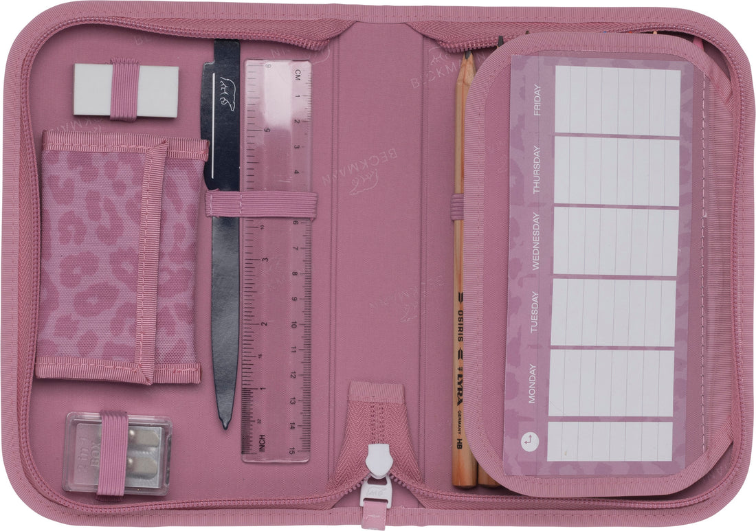 Single section pencil case with content, Furry