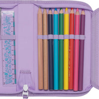 Single section pencil case with content, Candy
