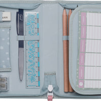 Single section pencil case with content, Forest Deer Dusty Mint