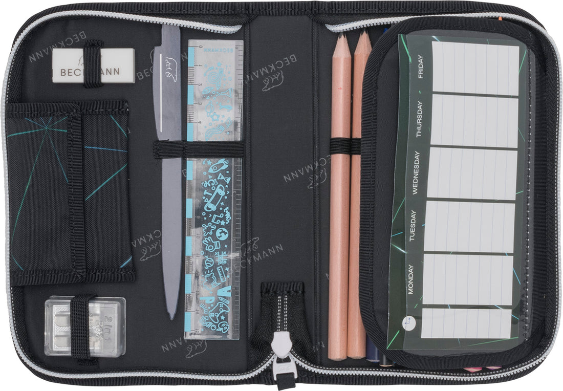 Single section pencil case with content, Panther