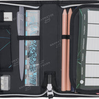 Single section pencil case with content, Panther