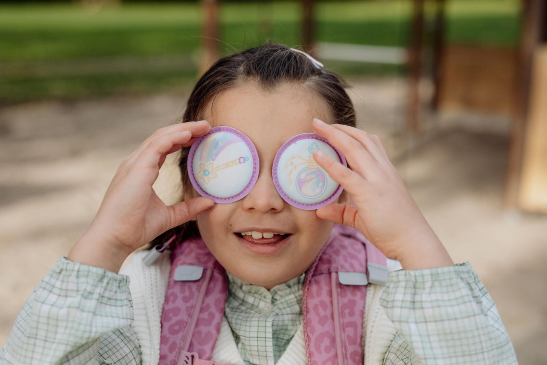 Mini backpack with buttons, Furry