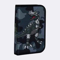 Single section pencil case with content, Camo Rex